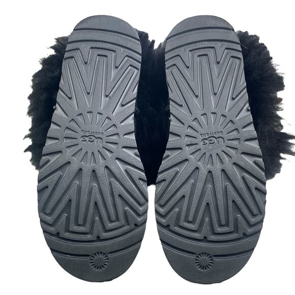 UGG Lida Mongolian Black Suede Shearling Fur Cuff Classic Boot Size US 6 - Picture 9 of 10